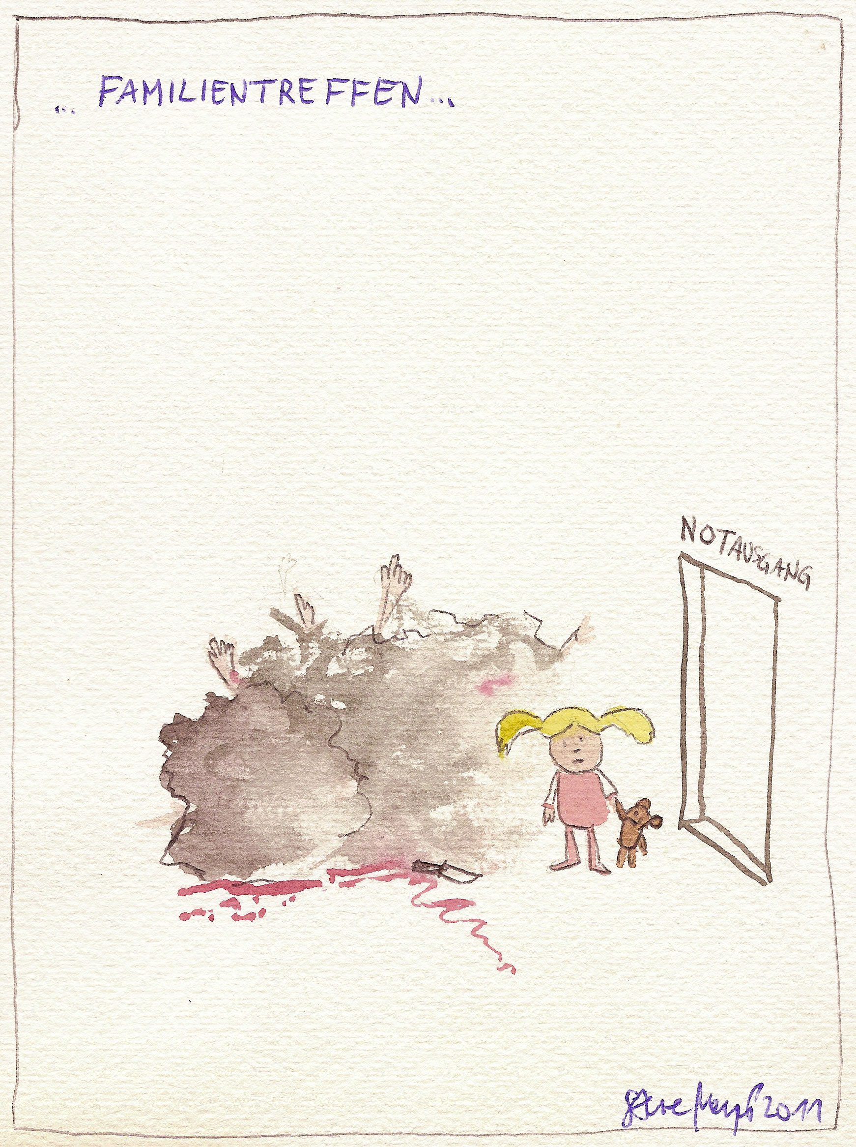 Ohne Titel, Mischtechnik auf Papier, ca. 20 cm x 15 cm, (Privatbesitz)