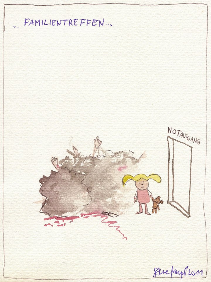 Ohne Titel, Mischtechnik auf Papier, ca. 20 cm x 15 cm, (Privatbesitz)