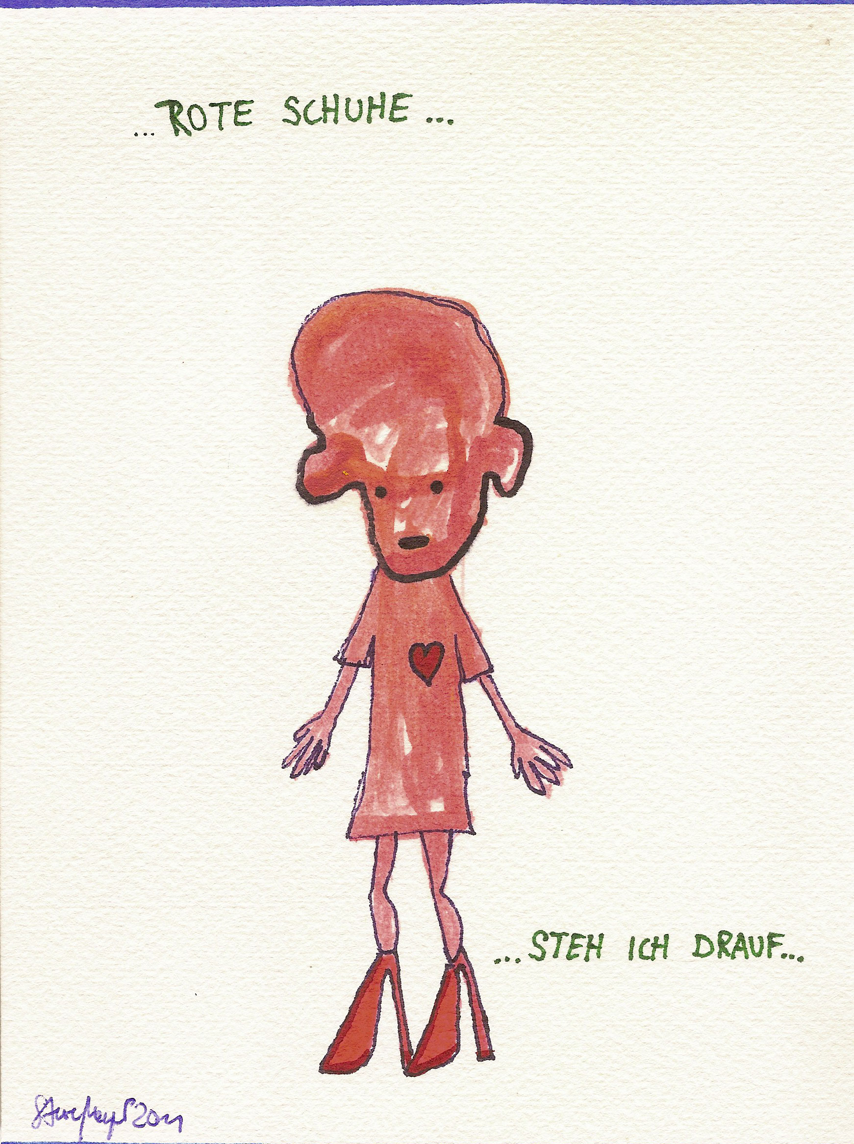 Ohne Titel, Mischtechnik auf Papier, ca. 20 cm x 15 cm, (Privatbesitz)