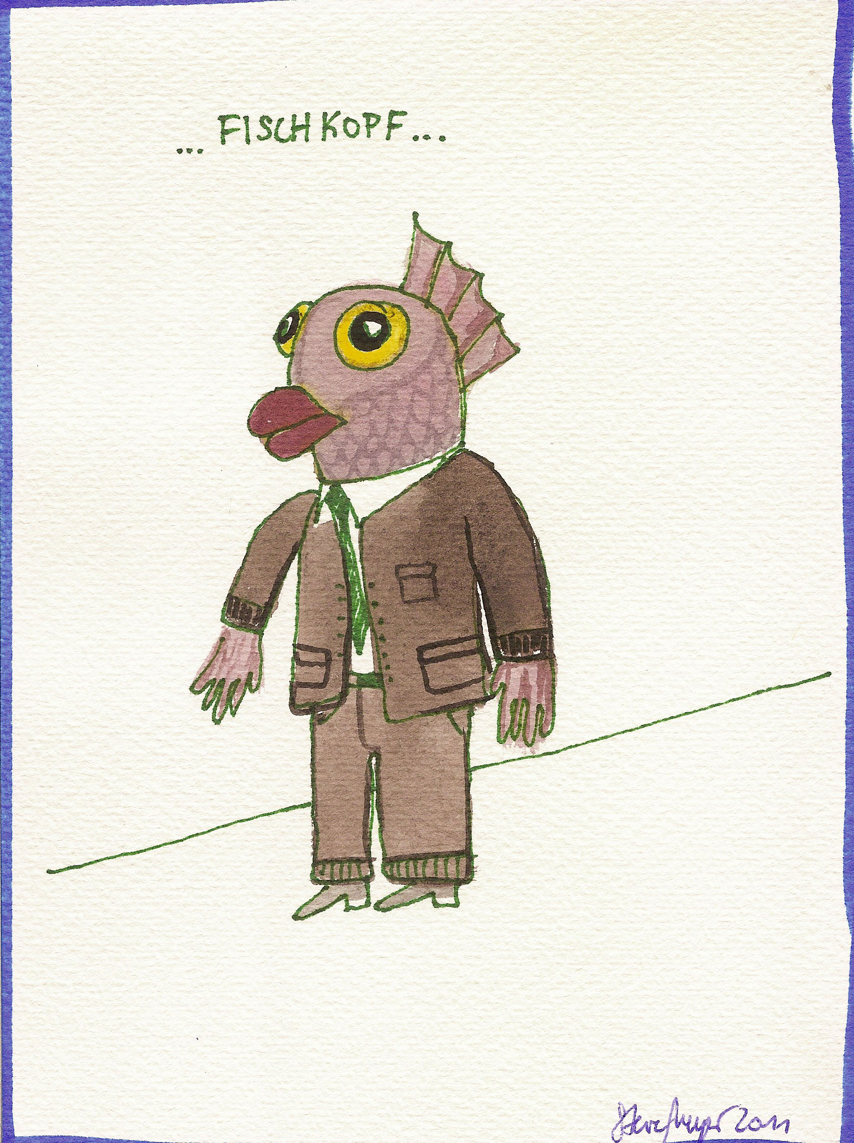 Ohne Titel, Mischtechnik auf Papier, ca. 20 cm x 15 cm, (Privatbesitz)