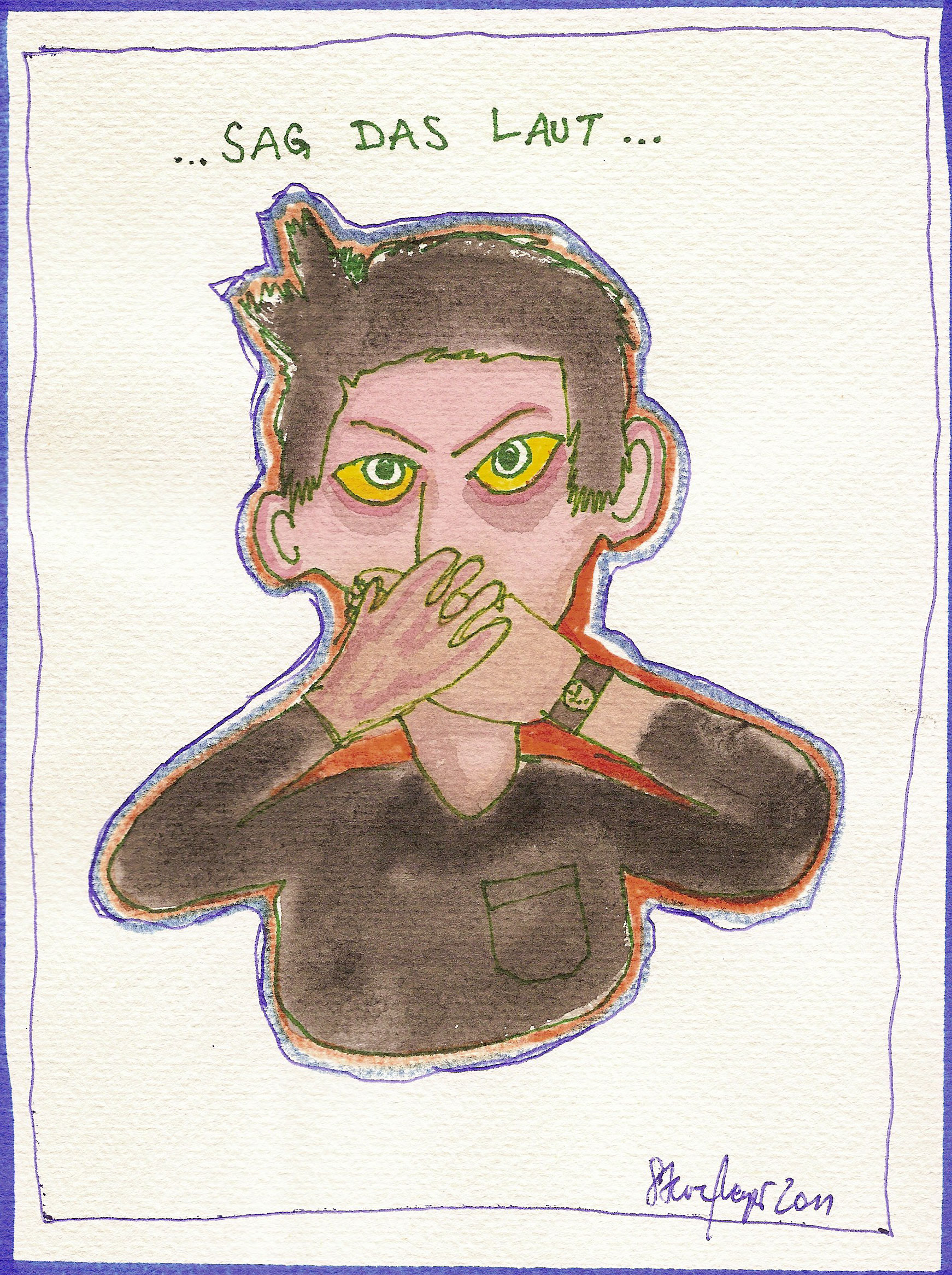 Ohne Titel, Mischtechnik auf Papier, ca. 20 cm x 15 cm, (Privatbesitz)