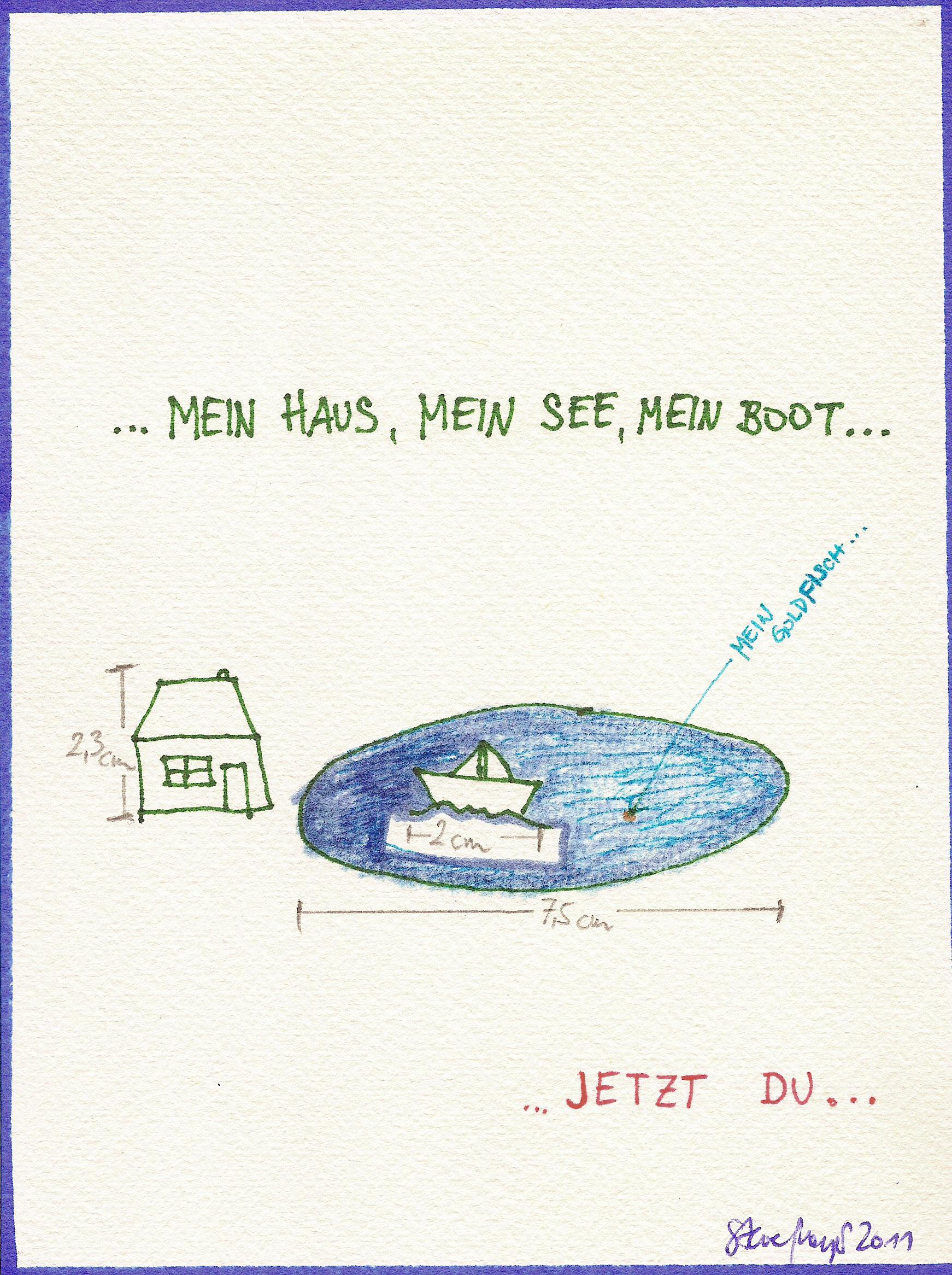 Ohne Titel, Mischtechnik auf Papier, ca. 20 cm x 15 cm, (Privatbesitz)