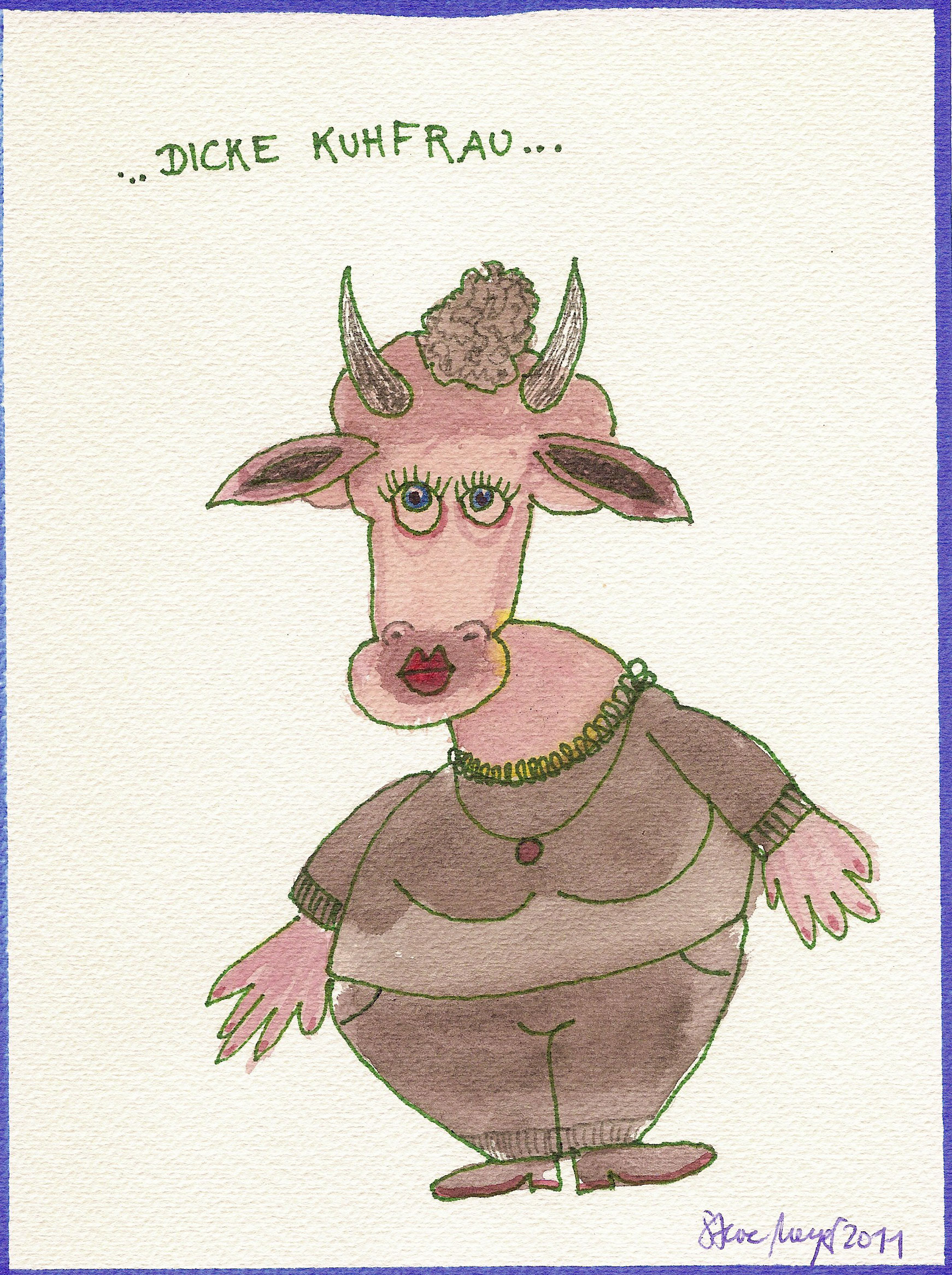 Ohne Titel, Mischtechnik auf Papier, ca. 20 cm x 15 cm, (Privatbesitz)