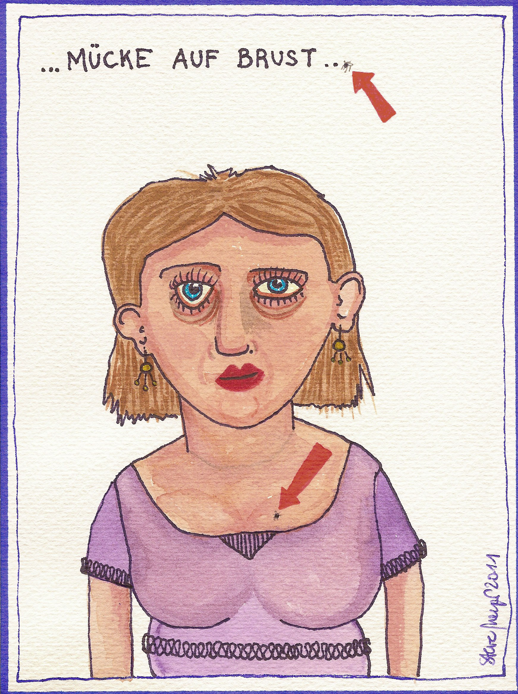 Ohne Titel, Mischtechnik auf Papier, ca. 20 cm x 15 cm, (Privatbesitz)