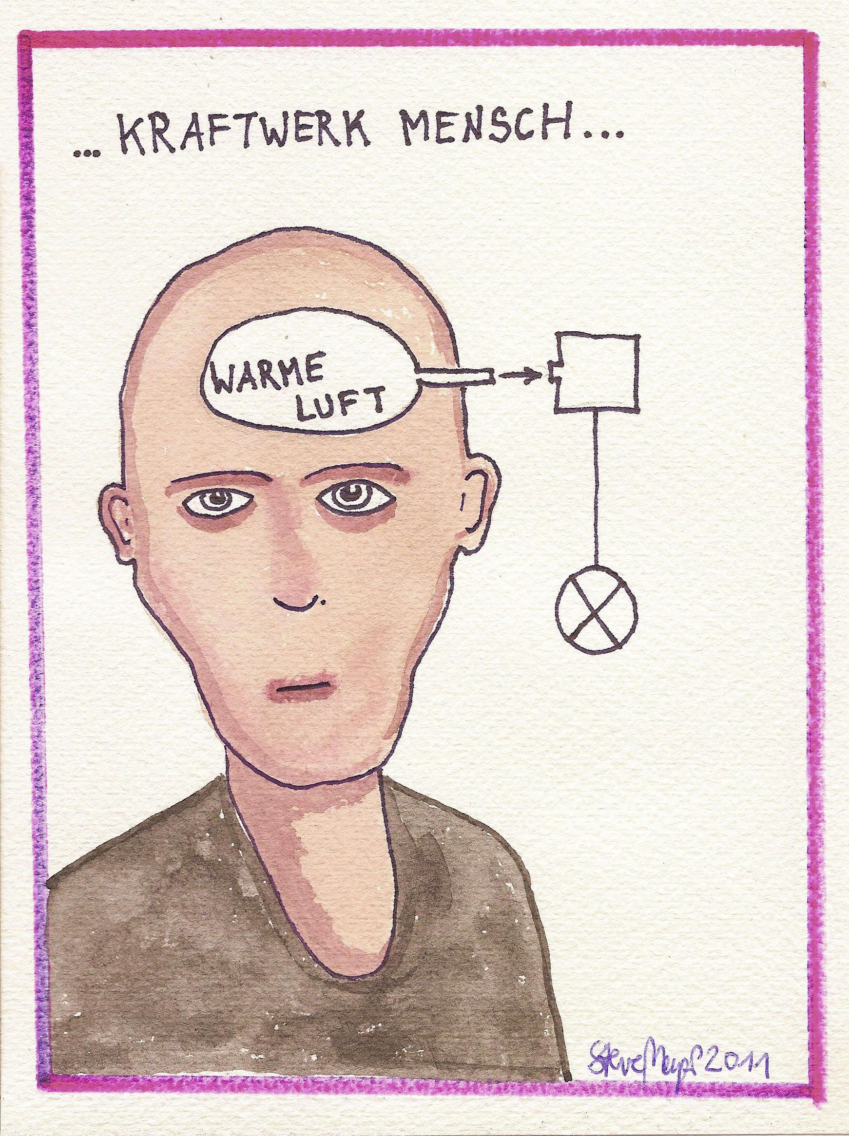 Ohne Titel, Mischtechnik auf Papier, ca. 20 cm x 15 cm, (Privatbesitz)