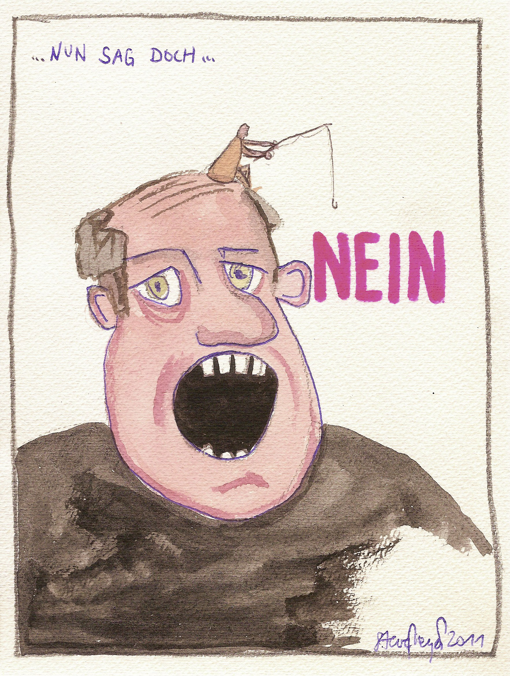 Ohne Titel, Mischtechnik auf Papier, ca. 20 cm x 15 cm, (Privatbesitz)