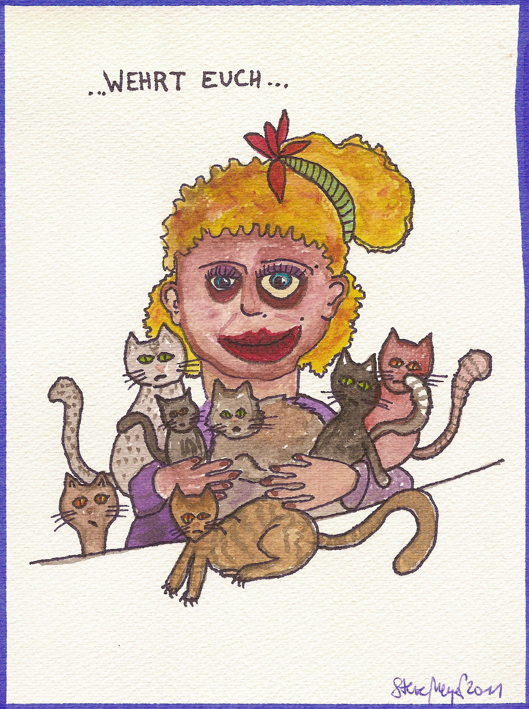 Ohne Titel, Mischtechnik auf Papier, ca. 20 cm x 15 cm, (Privatbesitz)