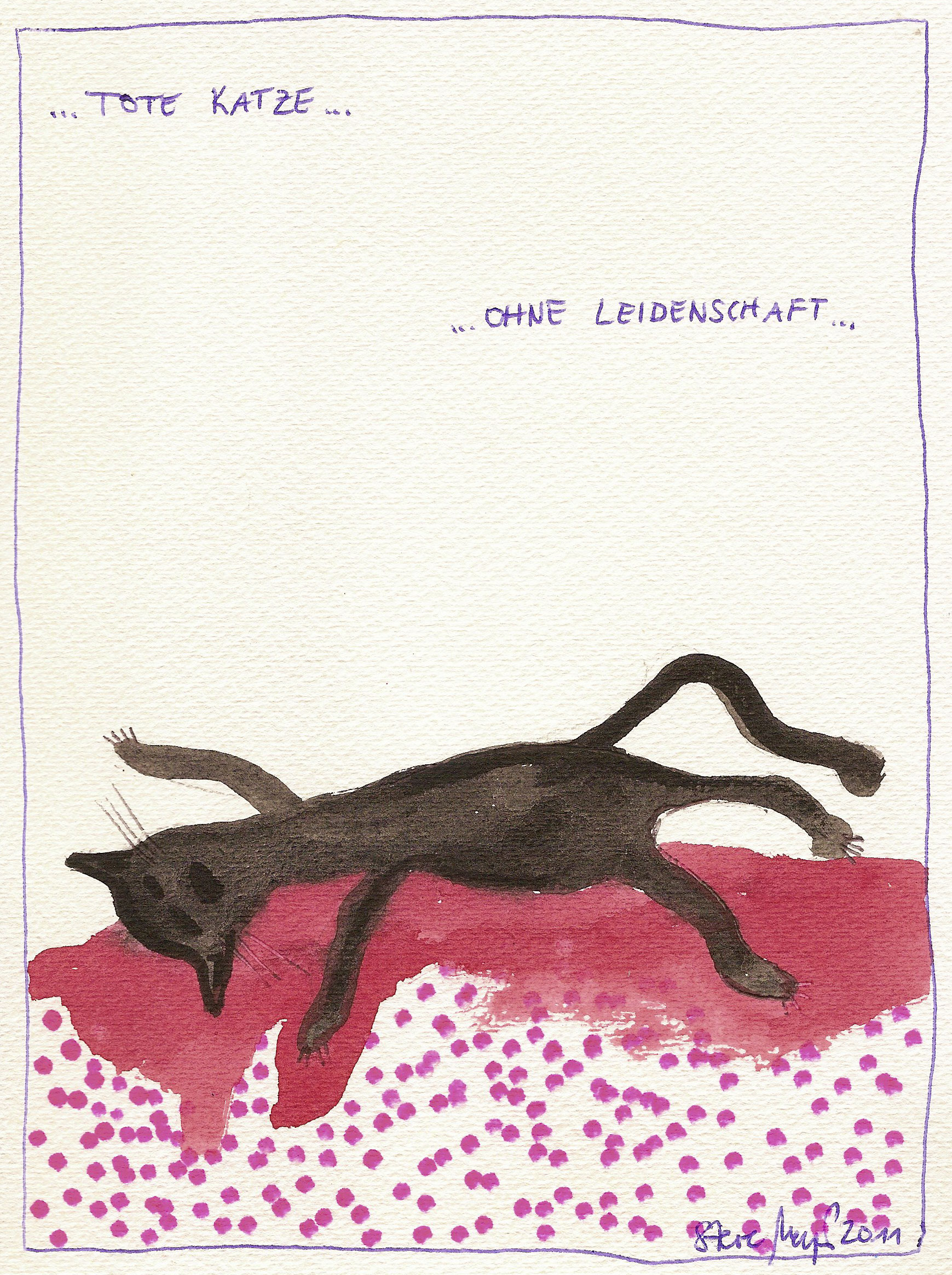 Ohne Titel, Mischtechnik auf Papier, ca. 20 cm x 15 cm, (Privatbesitz)