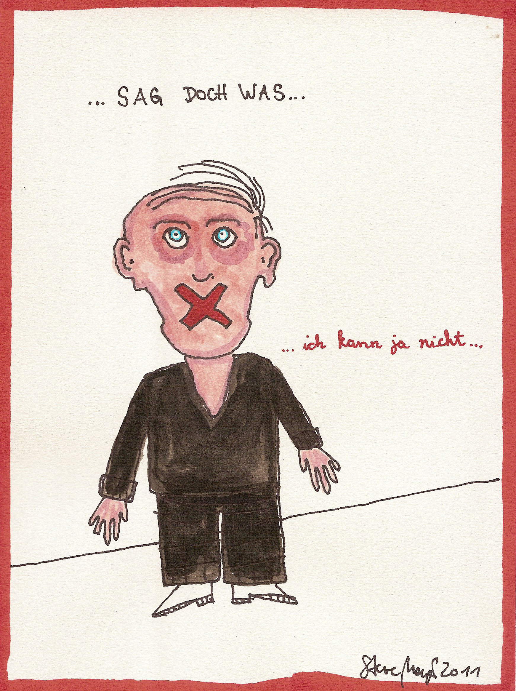 Ohne Titel, Mischtechnik auf Papier, ca. 20 cm x 15 cm, (Privatbesitz)