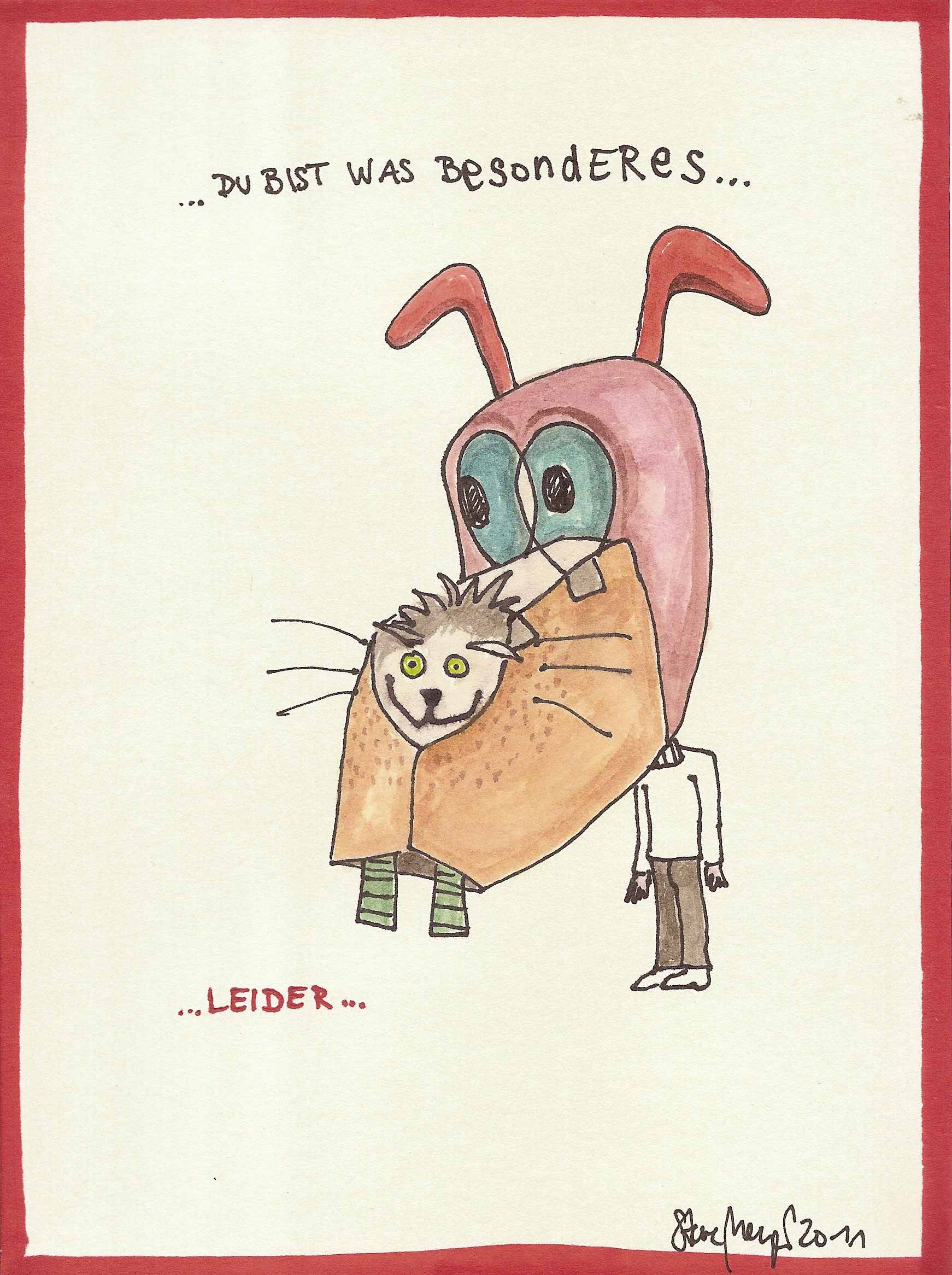 Ohne Titel, Mischtechnik auf Papier, ca. 20 cm x 15 cm, (Privatbesitz)