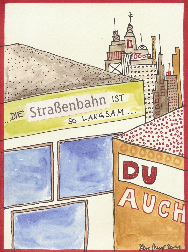 Ohne Titel, Mischtechnik auf Papier, ca. 20 cm x 15 cm, (Privatbesitz)