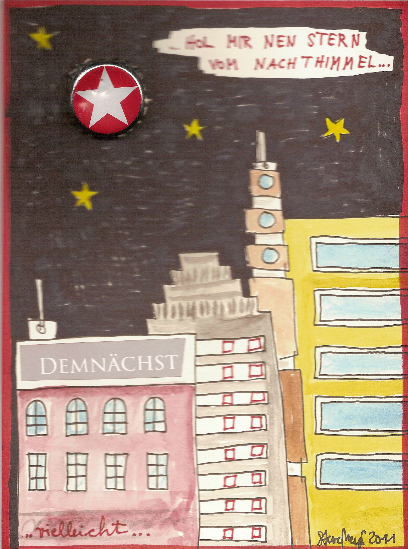 Ohne Titel, Mischtechnik auf Papier, ca. 20 cm x 15 cm, (Privatbesitz)