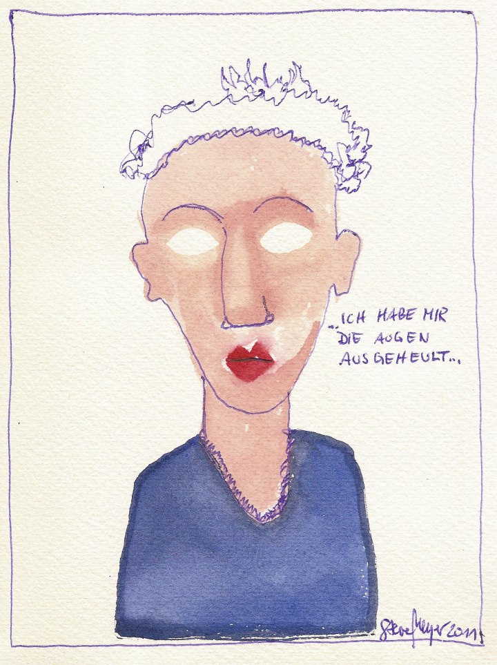 Ohne Titel, Mischtechnik auf Papier, ca. 20 cm x 15 cm, (Privatbesitz)