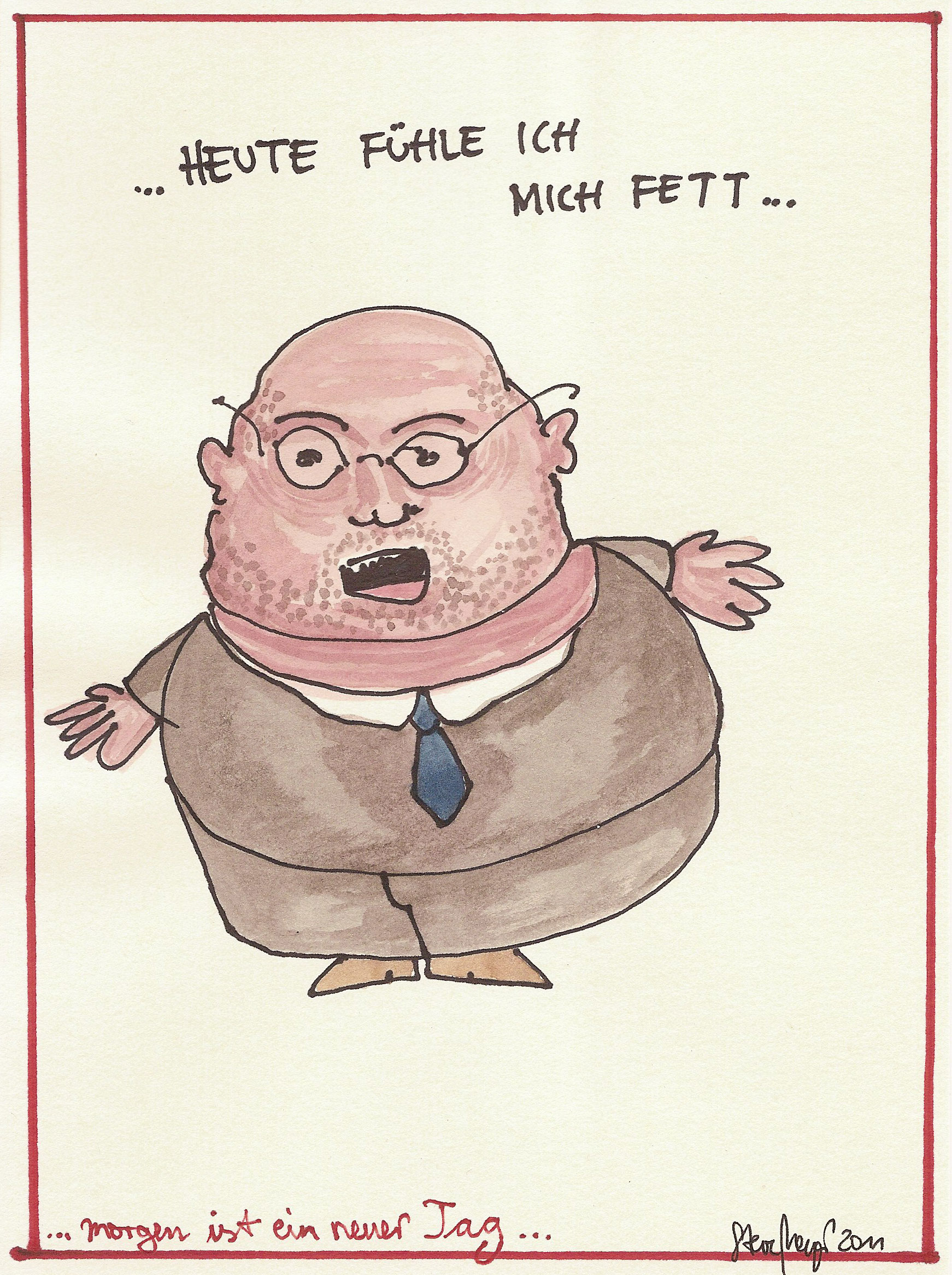 Ohne Titel, Mischtechnik auf Papier, ca. 20 cm x 15 cm, (Privatbesitz)