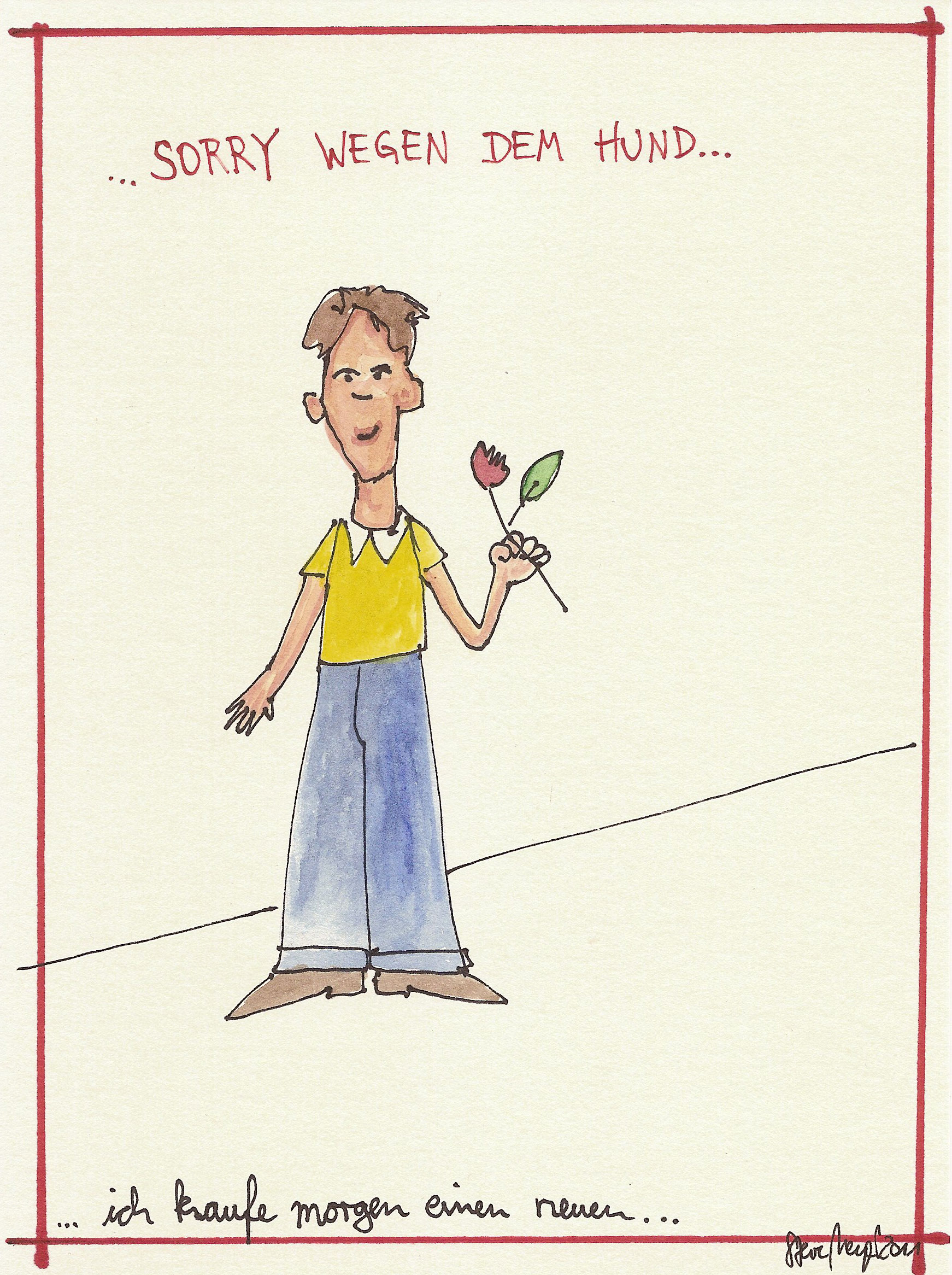 Ohne Titel, Mischtechnik auf Papier, ca. 20 cm x 15 cm, (Privatbesitz)