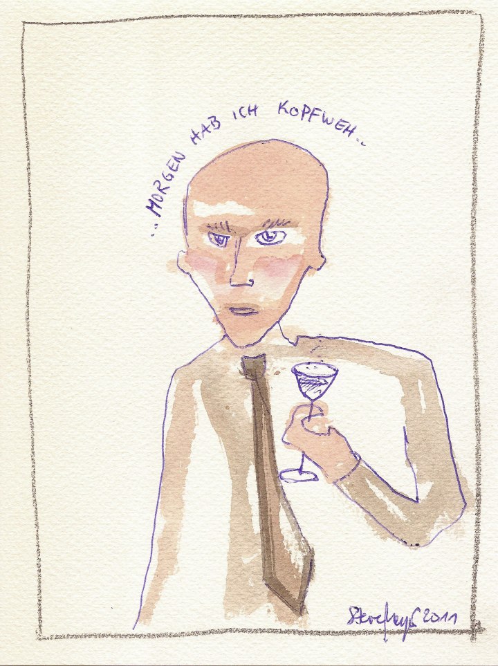 Ohne Titel, Mischtechnik auf Papier, ca. 20 cm x 15 cm, (Privatbesitz)