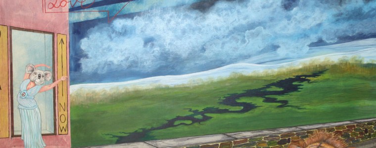 "Wir tanzen und schreien, schreien und tanzen!", Mischtechnik auf Holz, 100 cm x 100 cm, 2015, gerahmt / Schattenfuge Linde natur / Gesamtgröße: 104 cm x 104 cm, Preis: 2800.- Euro