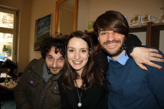 Gilli und Enzo - zwei wunderbare Vernissagebesucher. Ich freue mich über euren Besuch!