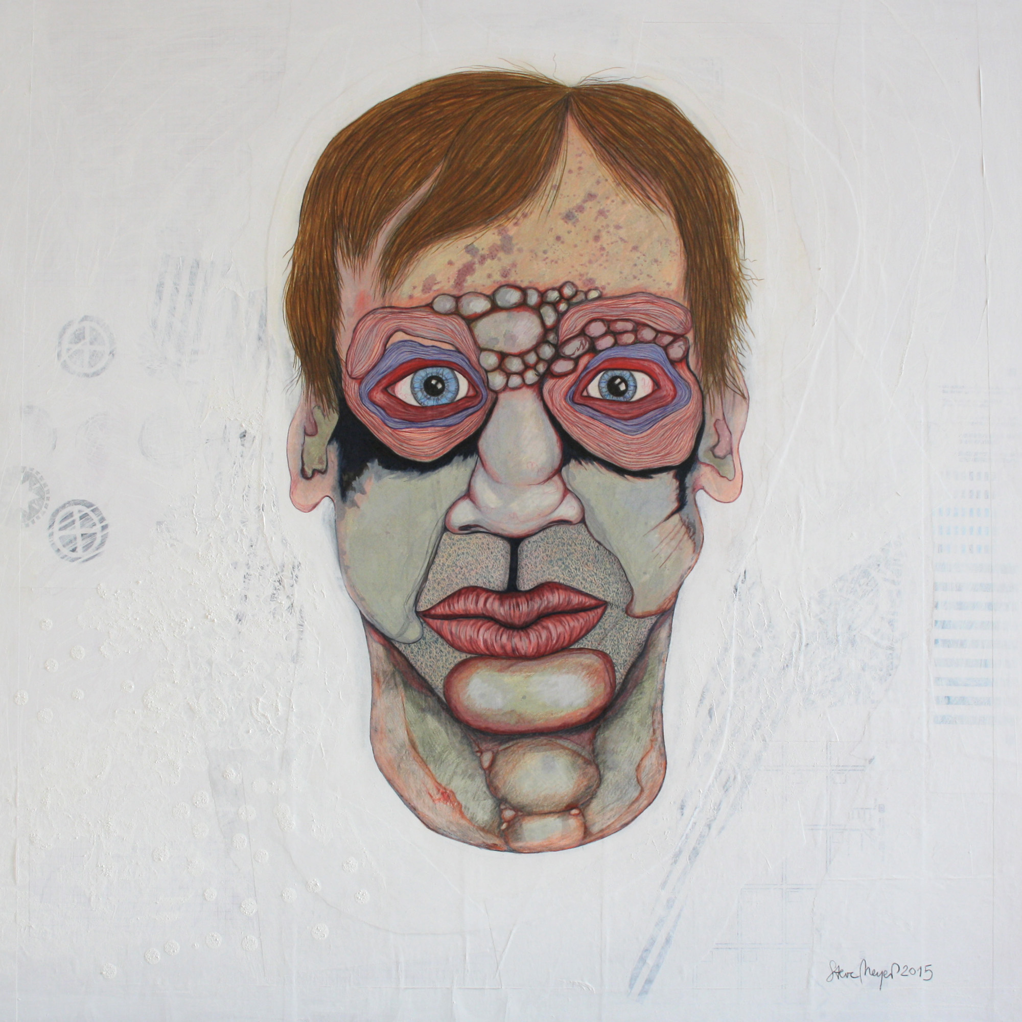 K3-Q70-15, Mischtechnik auf Holz, 70 cm x 70 cm, 2015, Preis: 1300.- Euro