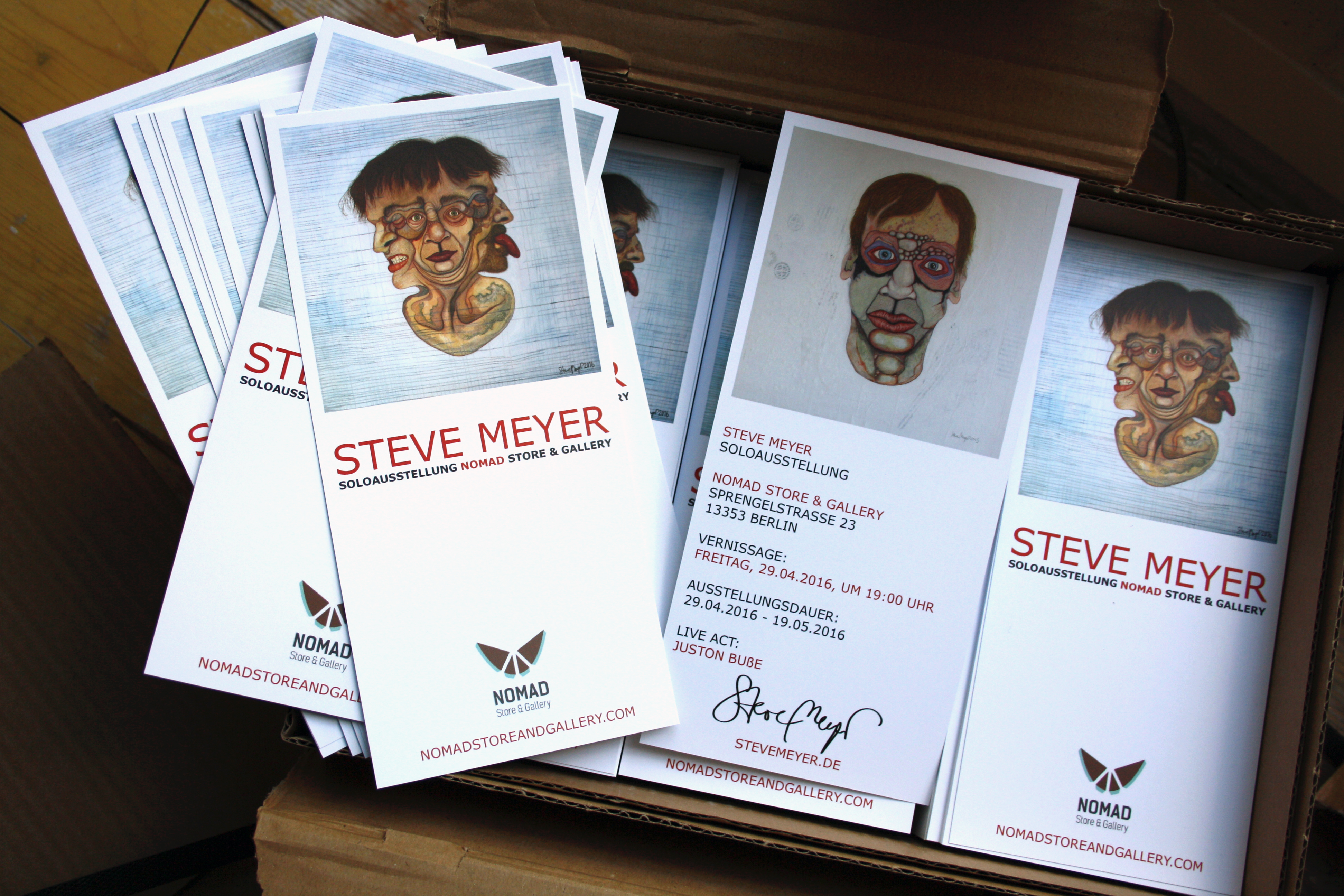 Flyer zu der Ausstellung in der Galerie NOMAD