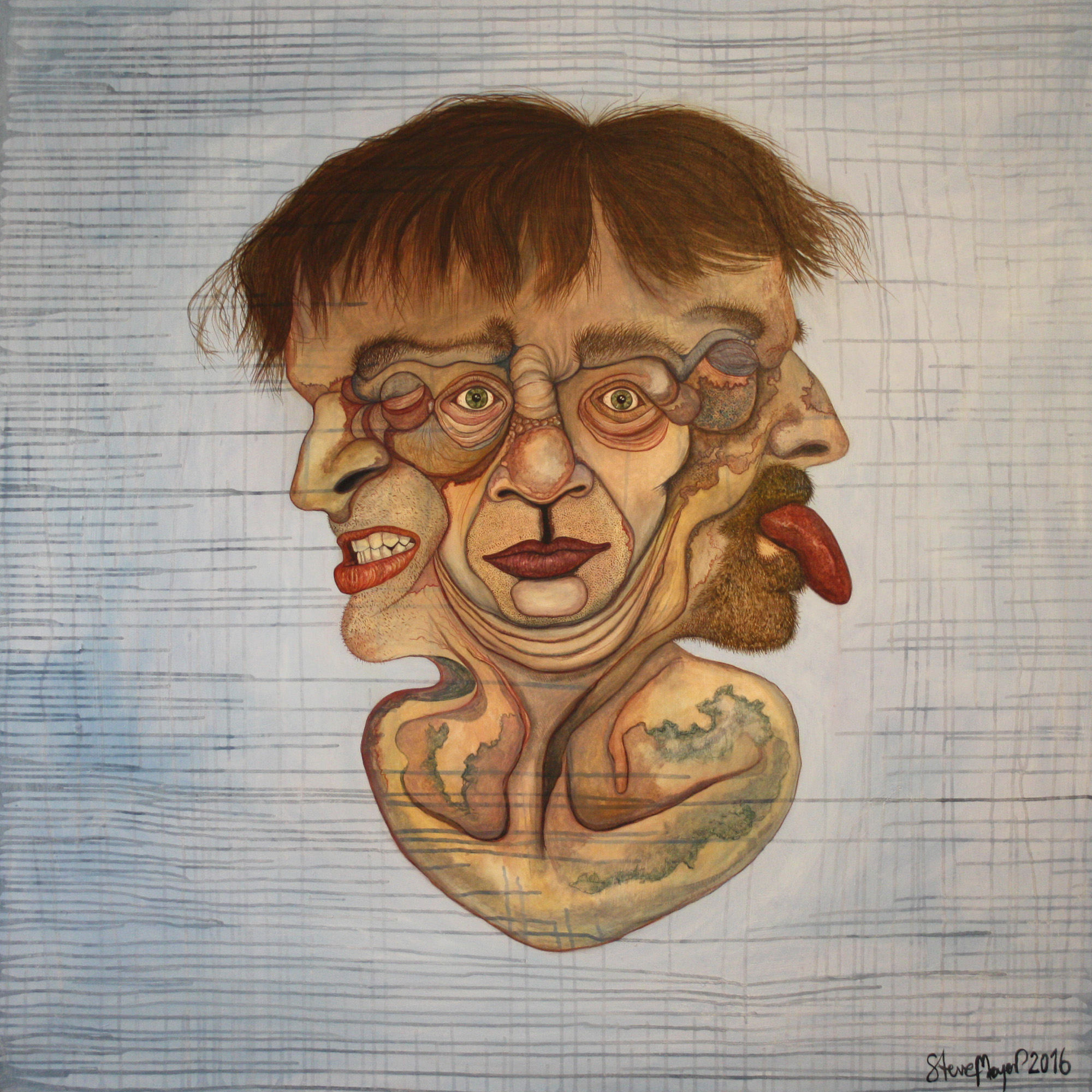 K1-Q130-16, Mischtechnik auf Leinwand, 130 cm x 130 cm, 2016, Privatbesitz