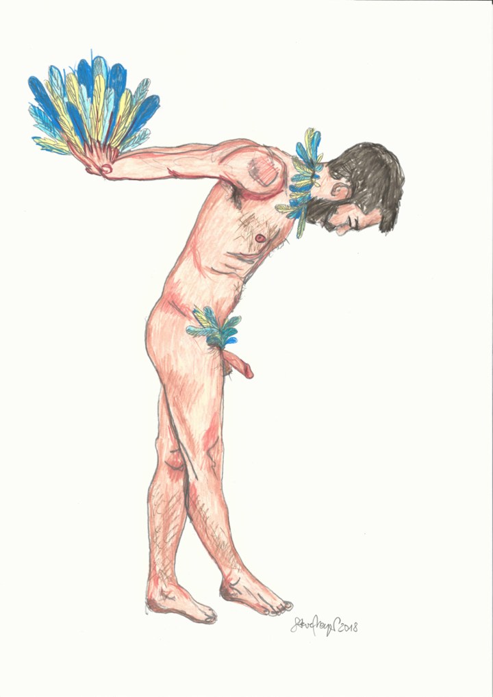 "Z1-A3-18", Buntstift/Bleistift auf Papier, 42 cm x 29,7 cm, 2018, Preis: 290.- Euro