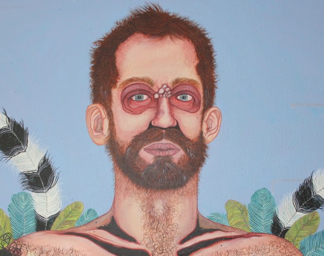 "Herr Gregor Federkranz" (Ausschnitt 3), Öl auf Leinwand, 180 cm x 135 cm, 2018, Preis auf Anfrage