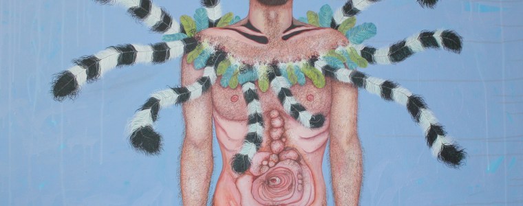 "Herr Gregor Federkranz" (Ausschnitt 1), Öl auf Leinwand, 180 cm x 135 cm, 2018, Preis: 8500.- Euro