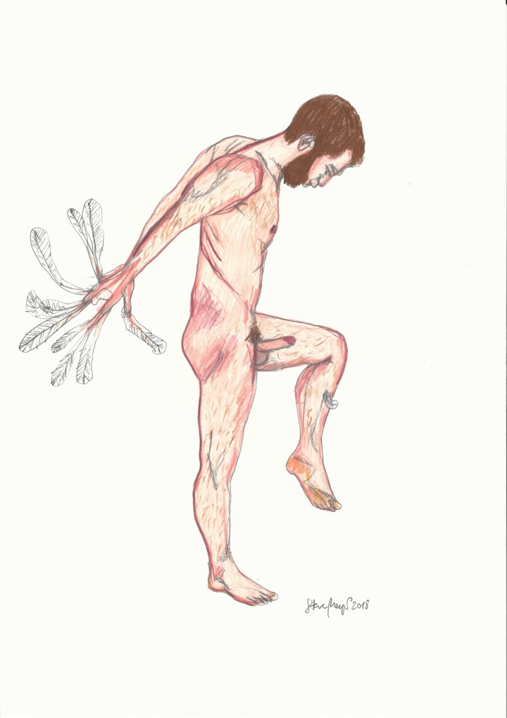 "Z10-A3-18", Buntstift/Bleistift auf Papier, 40 cm x 29,7 cm, 2018, Preis: 290.- Euro