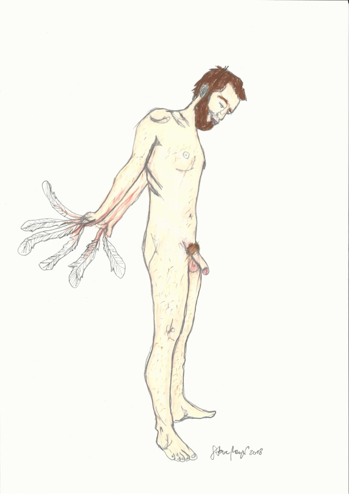 "Z13-A3-18", Buntstift/Bleistift auf Papier, 42 cm x 29,7 cm, 2018, Preis: 290.- Euro