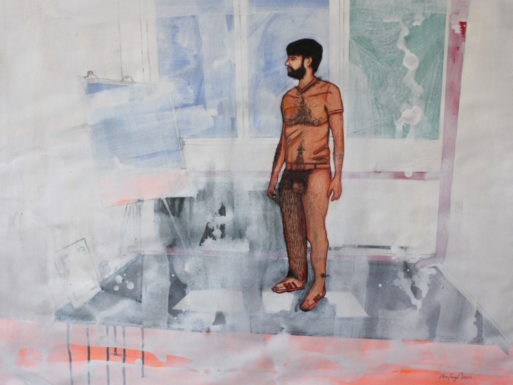 "Ohne Titel", Mischtechnik auf Papier, 60 cm x 80 cm, 2020, Preis: 780.- Euro