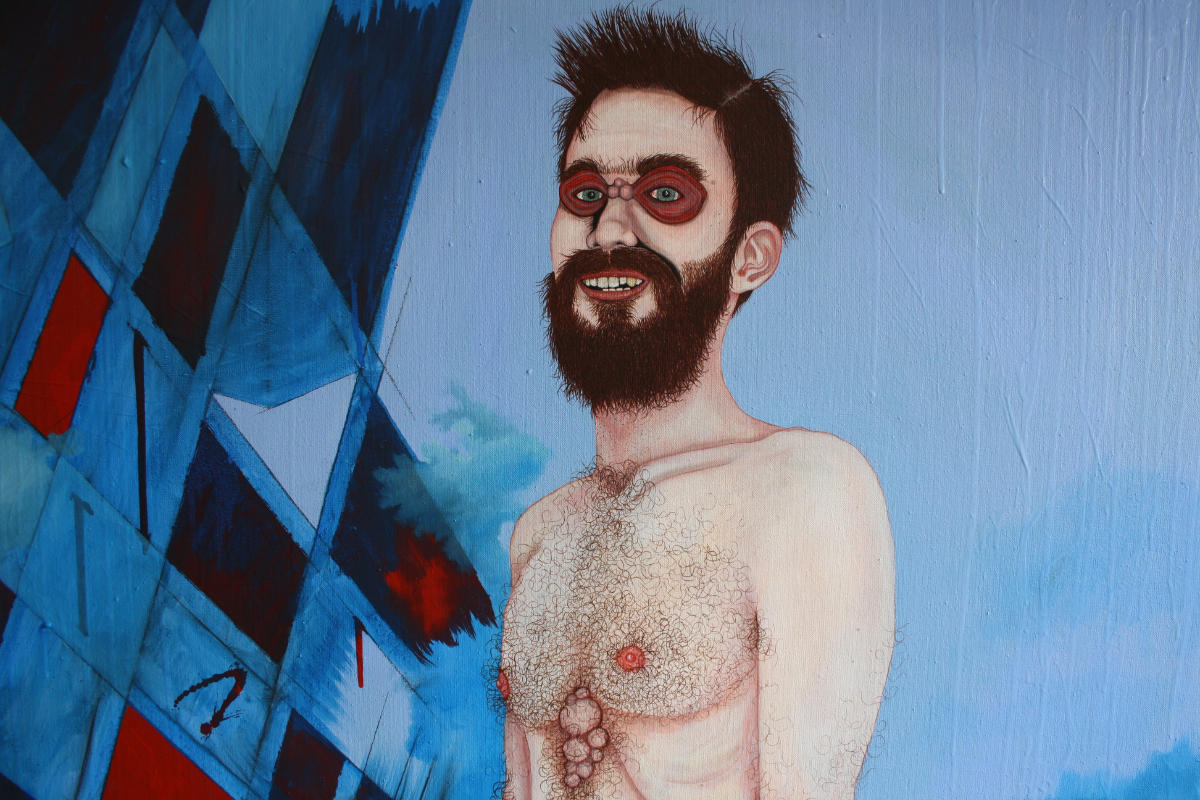 "Herr Christopher van Flügelbundt Junior" (Ausschnitt 1), Öl auf Leinwand, 180 cm x 135 cm, 2020, Preis: 8900.- Euro