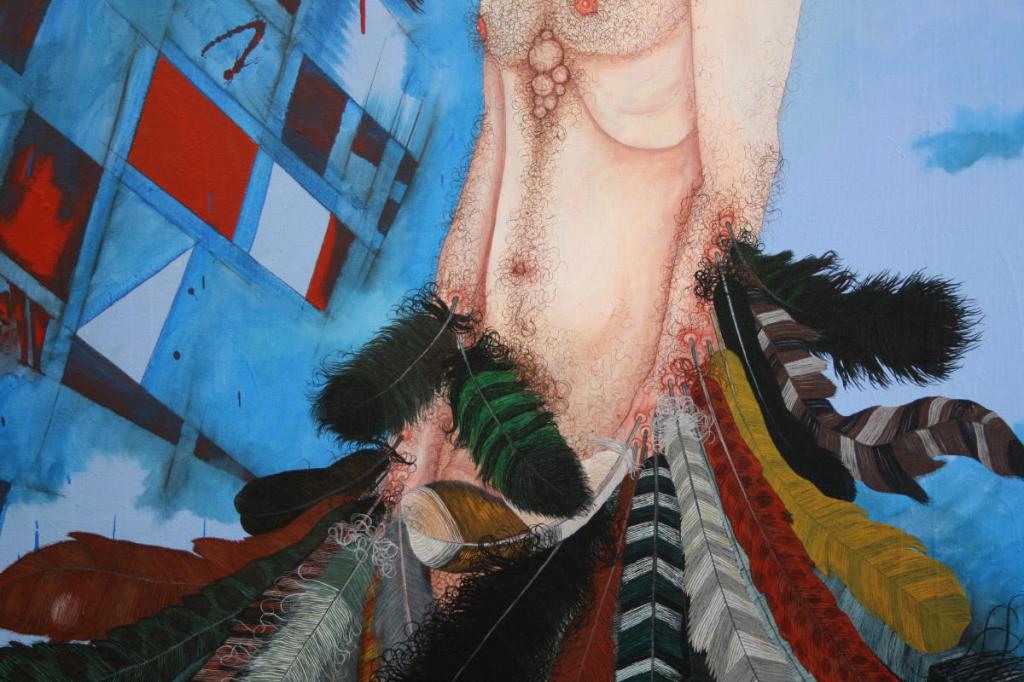 "Herr Christopher van Flügelbundt Junior" (Ausschnitt 2), Öl auf Leinwand, 180 cm x 135 cm, 2020, (Preis auf Anfrage)