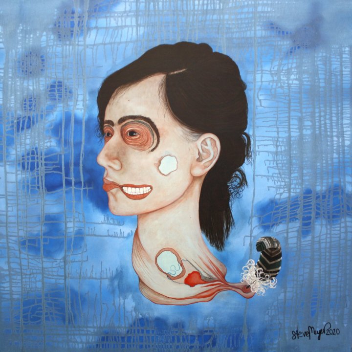 "Frau Barbara Vollmundt a. D.", Öl auf Holz, 80 cm x 80 cm, 2020, Preis: 3700.- Euro