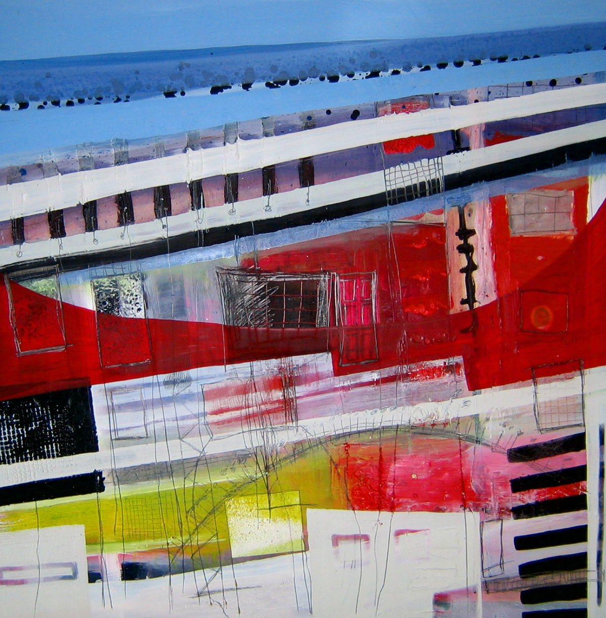 Ohne Titel, Öl/Bleistift auf Holz, 100 cm x 100 cm, Preis: 3200.- Euro