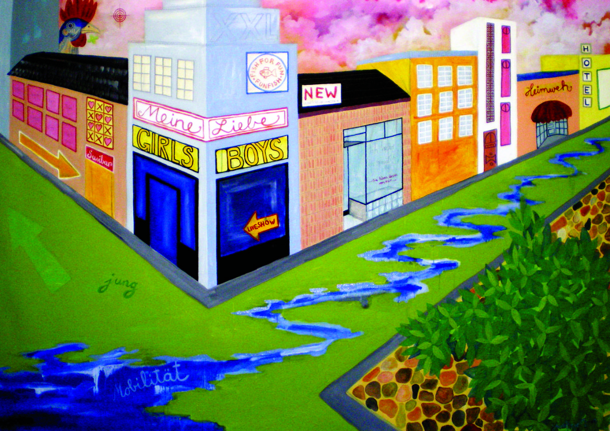 Ohne Titel, Öl auf Leinwand, 130 cm x 180 cm, zerstört