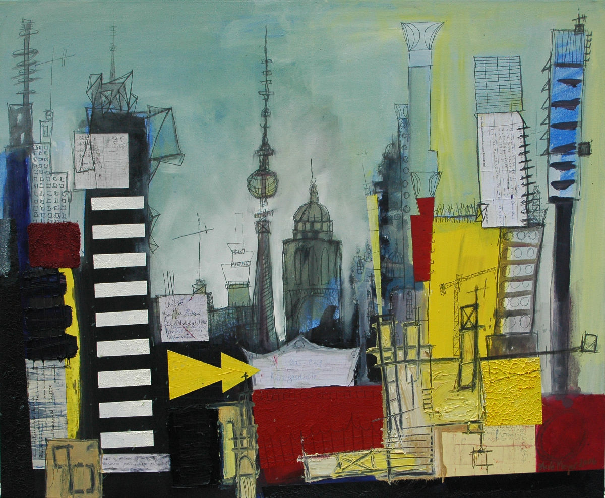 Ohne Titel, Öl/Bleistift auf Leinwand, Privatbesitz